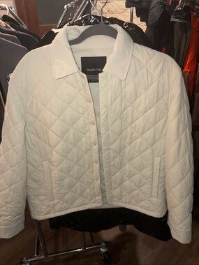 Massimo Dutti Cream Quilted Utility Jacket
